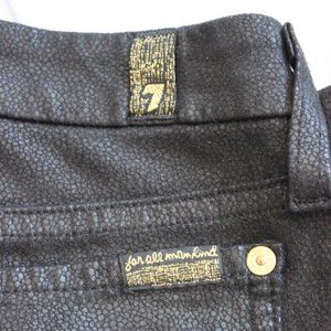 Seven Jeans, black impression-leather, size 28